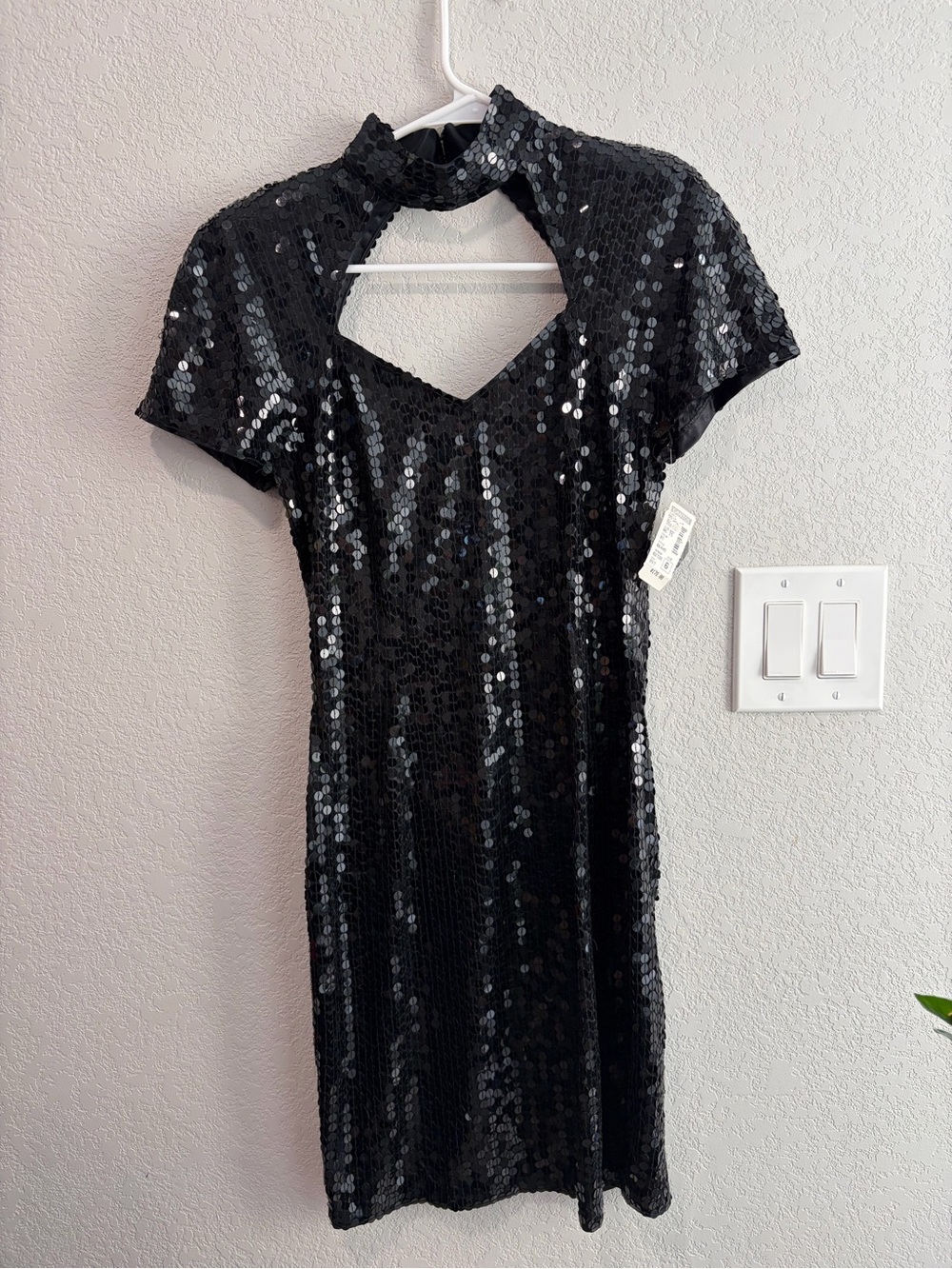 Vintage 1993 Niteline by Della Roufogali Black Sequin Dress NWT Size 6 Deadstock